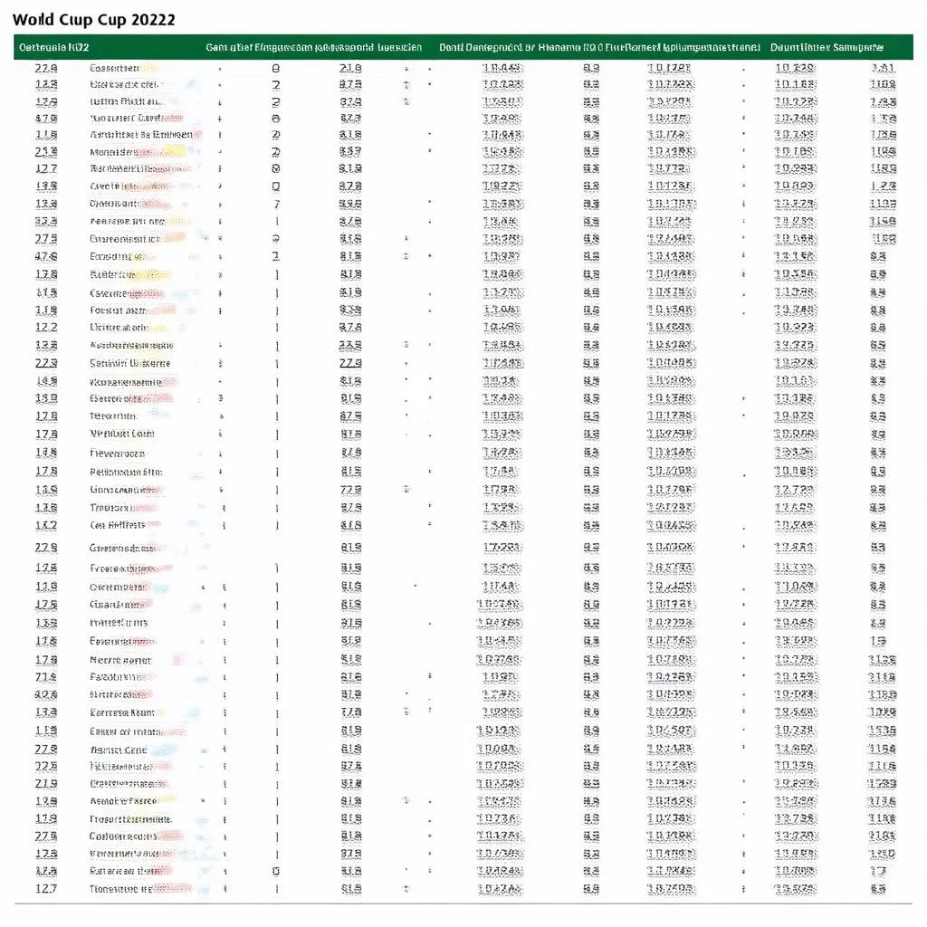 bảng điểm world cup 2022 bảng h