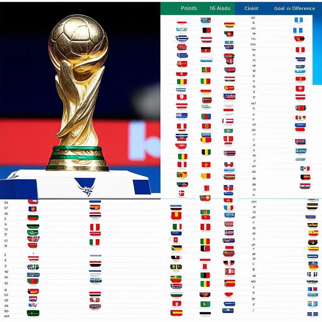 bảng xếp hạng world cup