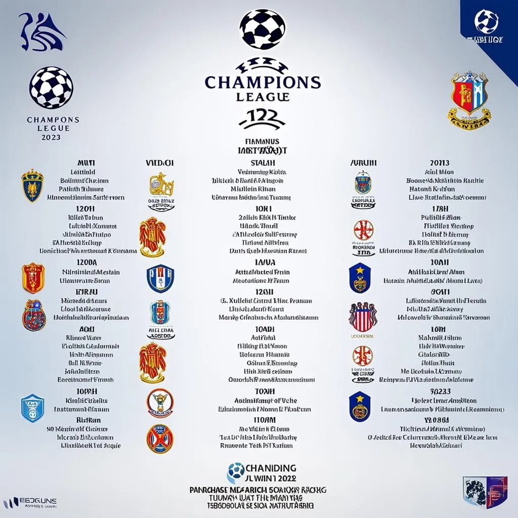 Lịch thi đấu Champions League 2023