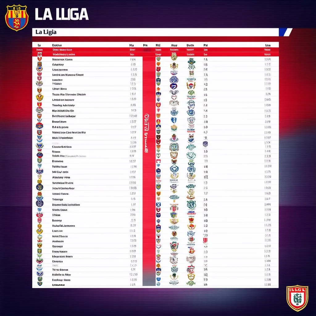 Lịch thi đấu La Liga mới nhất