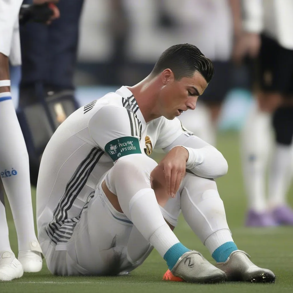 Ronaldo buồn trong trận chung kết