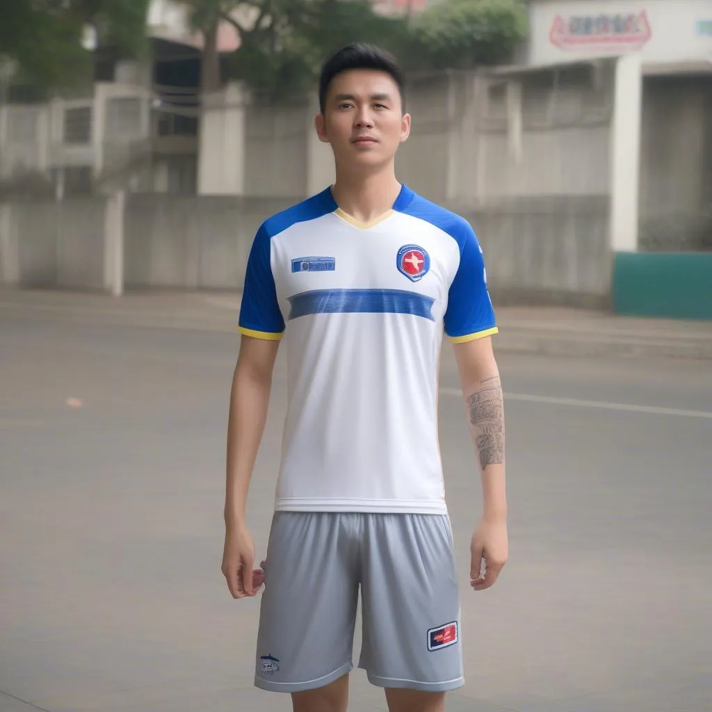 Áo CLB FC Hà Nội màu trắng logo đội bóng