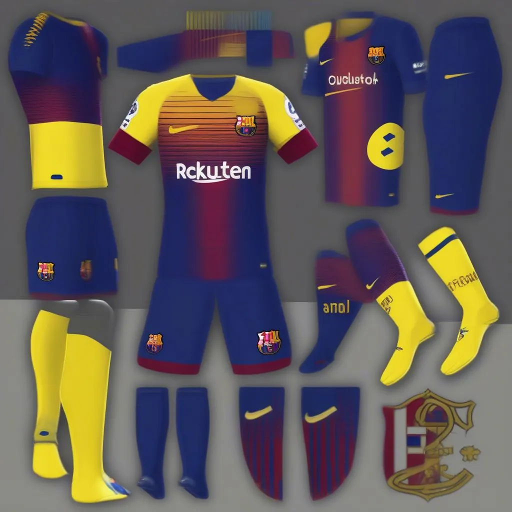 Áo đấu sân khách CLB Barcelona Dream League Soccer 2019