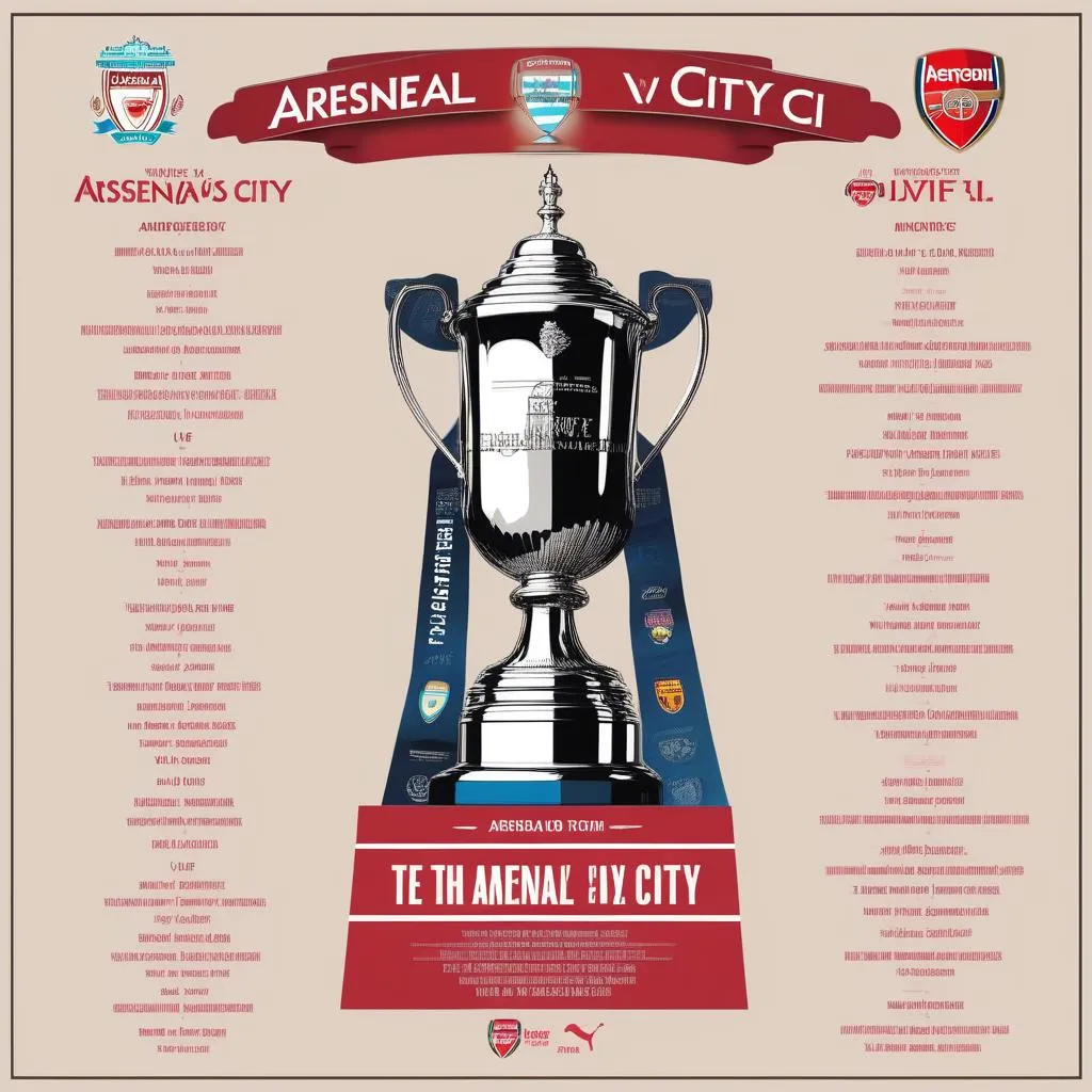 Lịch thi đấu trận Arsenal vs Man City FA Cup