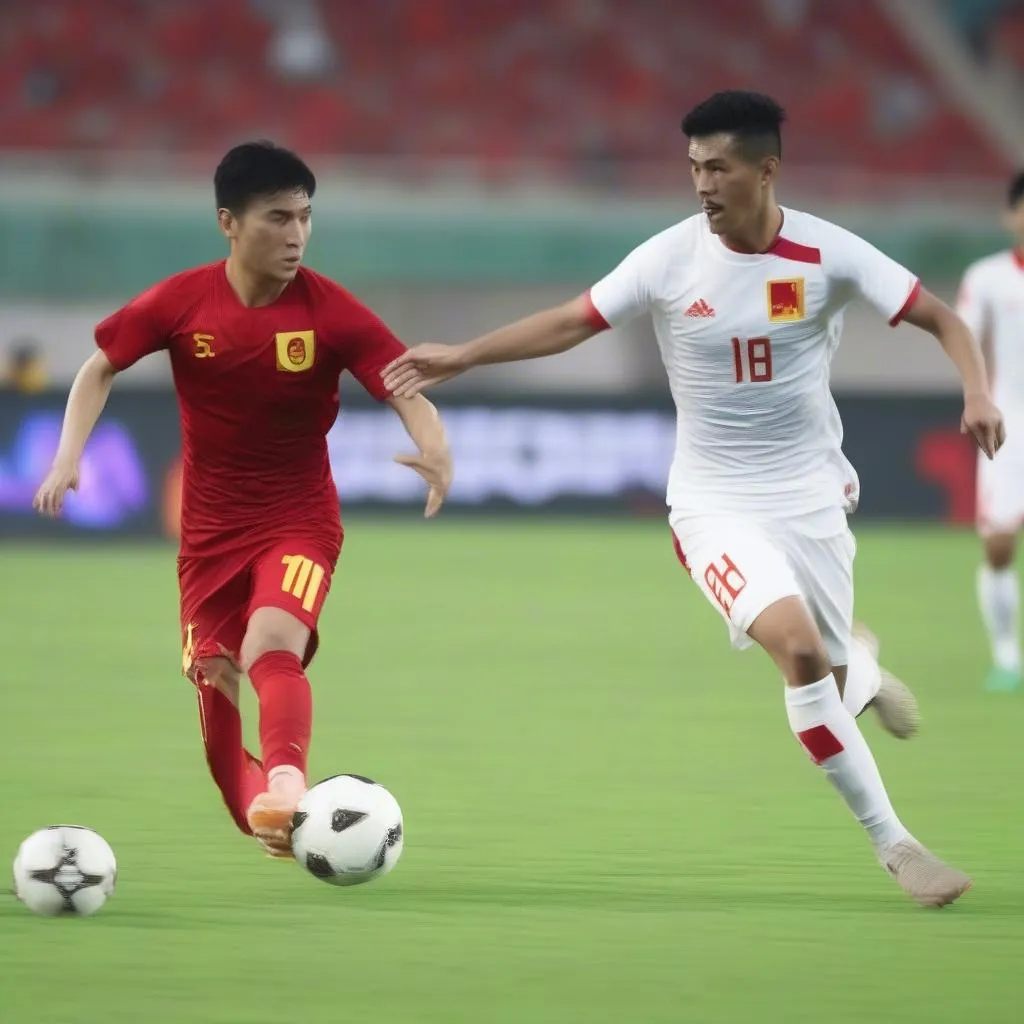 Đội tuyển Việt Nam thi đấu với đội tuyển Iraq tại Asian Cup 2019