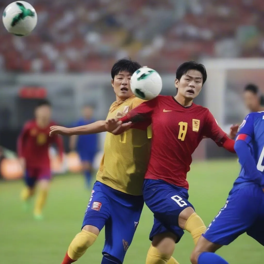 Hình ảnh đội tuyển Việt Nam thi đấu với đội tuyển Nhật Bản tại Asian Cup 2019