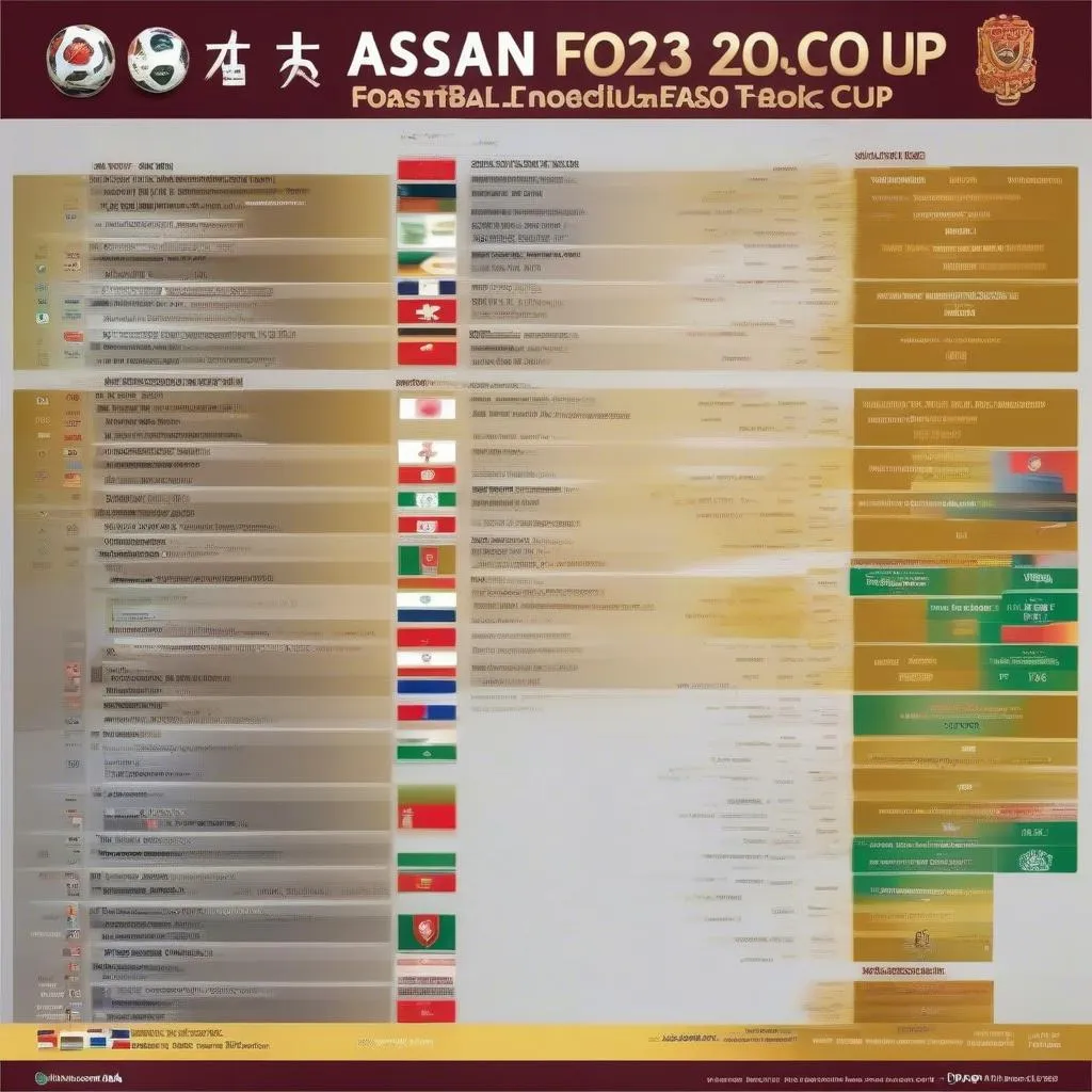 Lịch thi đấu Asian Football Cup 2023