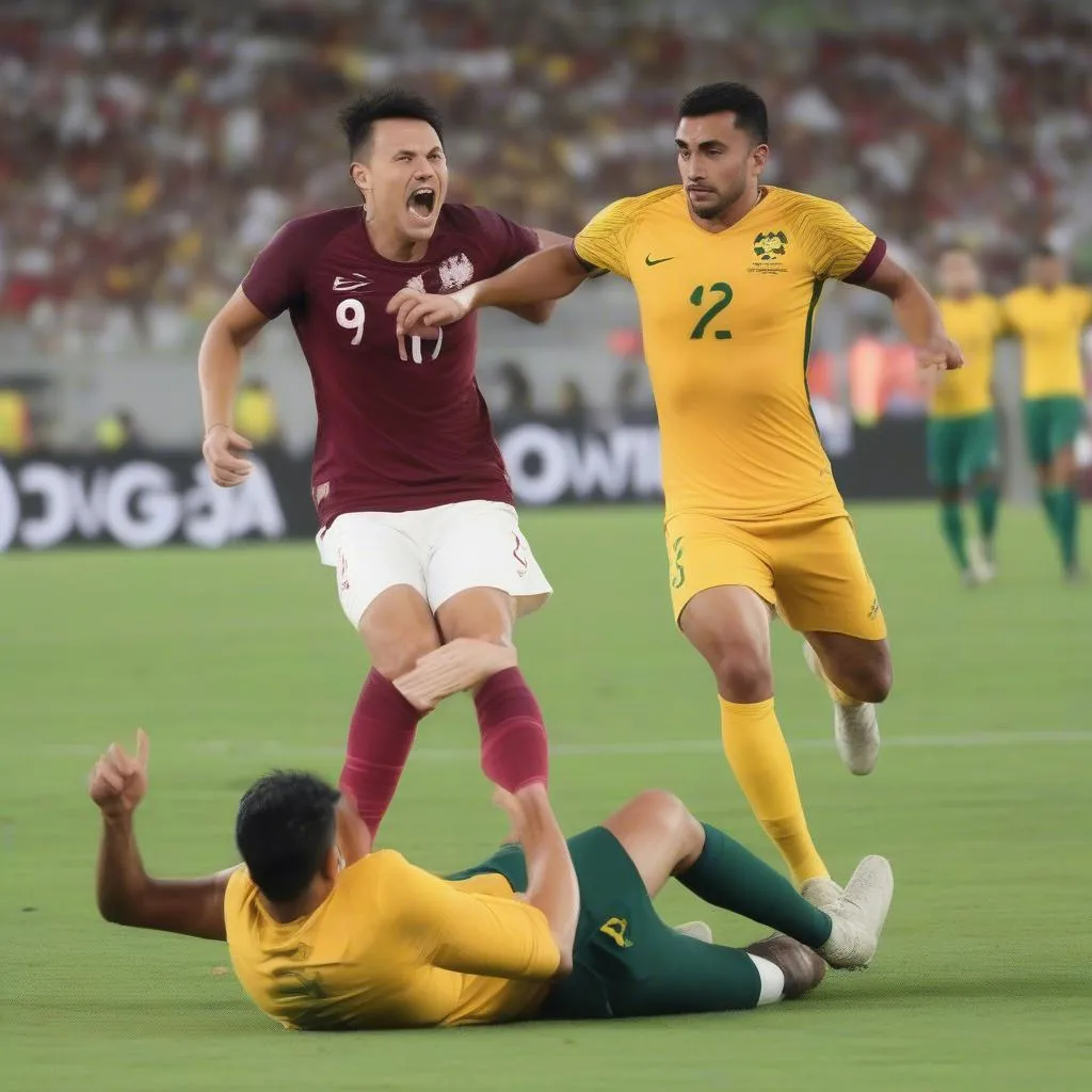 Hình ảnh trận chung kết Asian Cup 2019 giữa Australia và Qatar