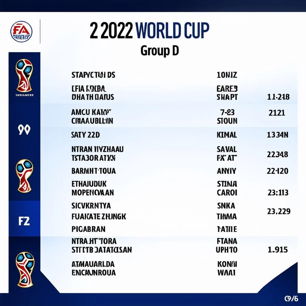 Kết quả bảng D World Cup 2022