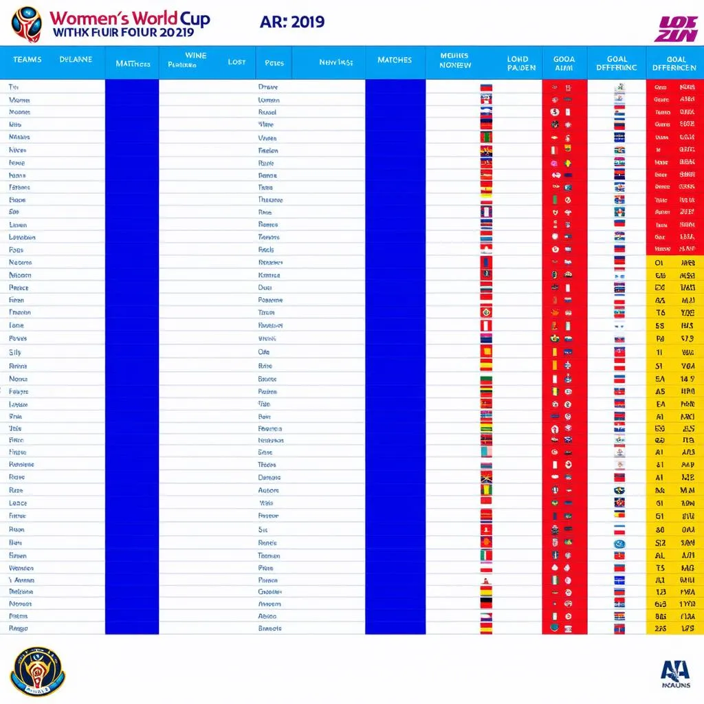 World Cup nữ standings