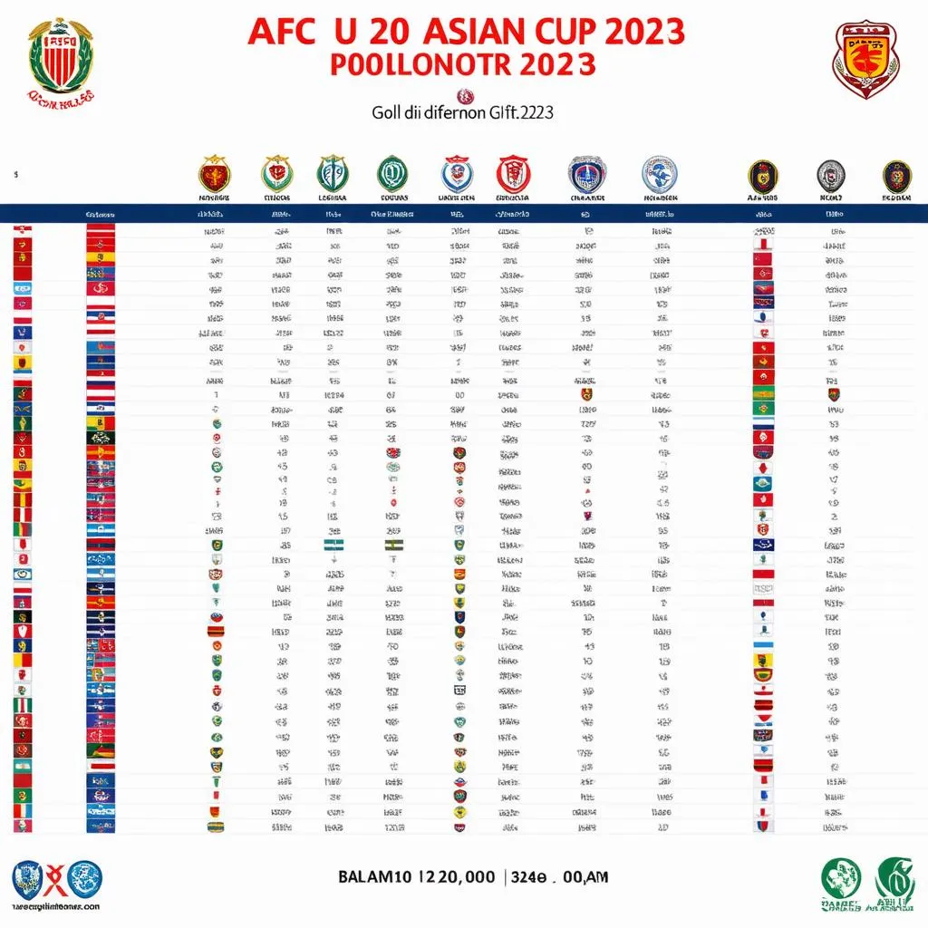 Bảng Xếp Hạng AFC U20 Asian Cup 2023