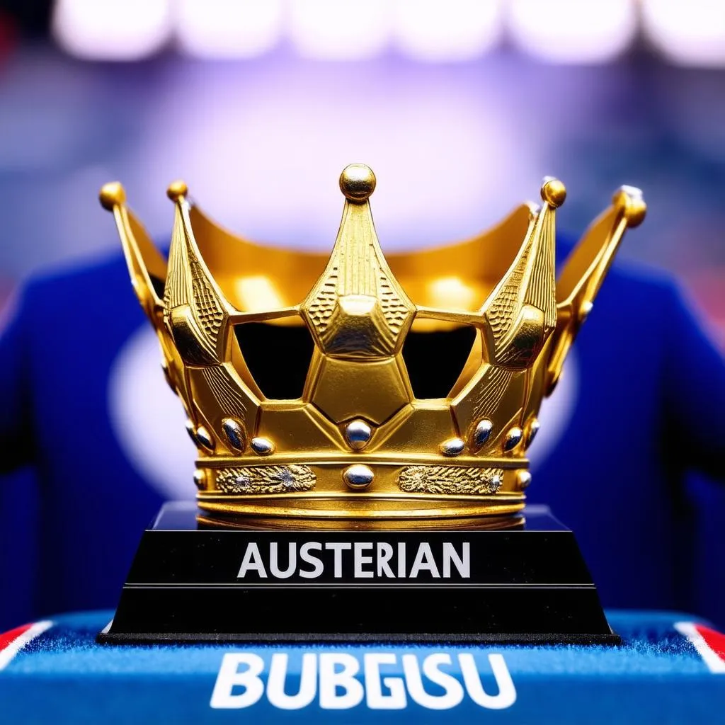 Austrian Bundesliga table with a golden crown on top