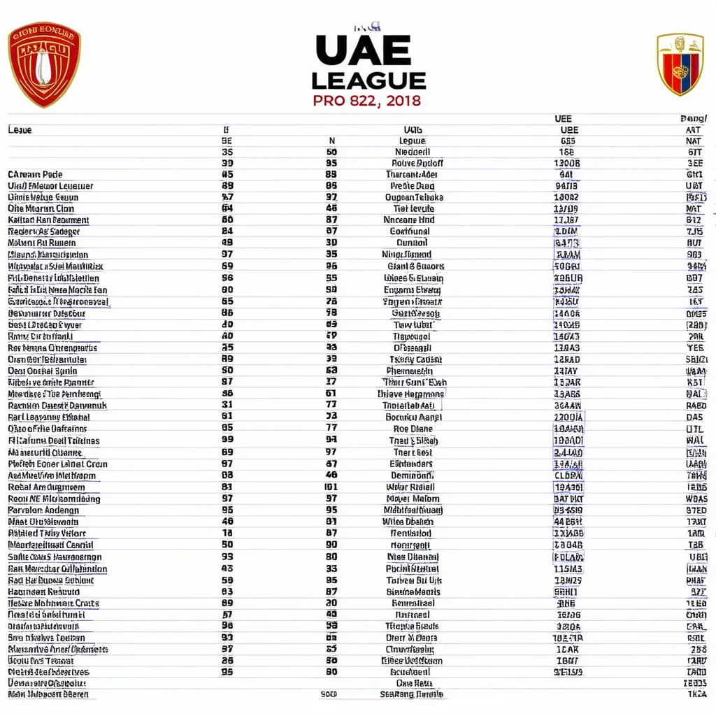 Bảng xếp hạng bóng đá UAE