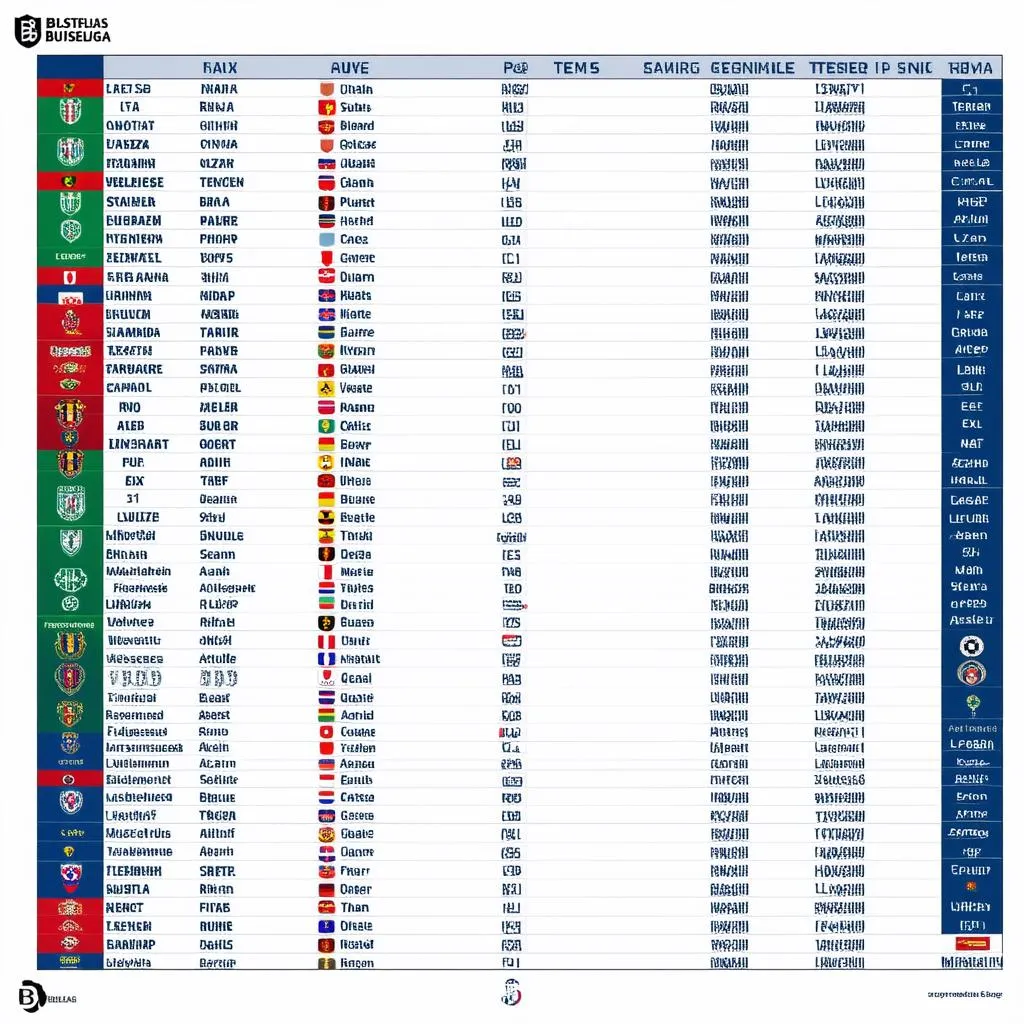 bảng xếp hạng bundesliga