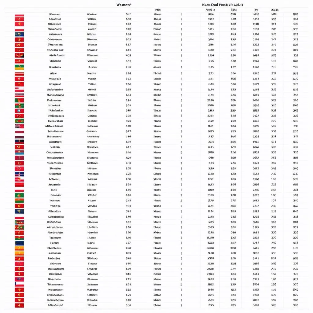 Bảng xếp hạng đội tuyển nữ thế giới