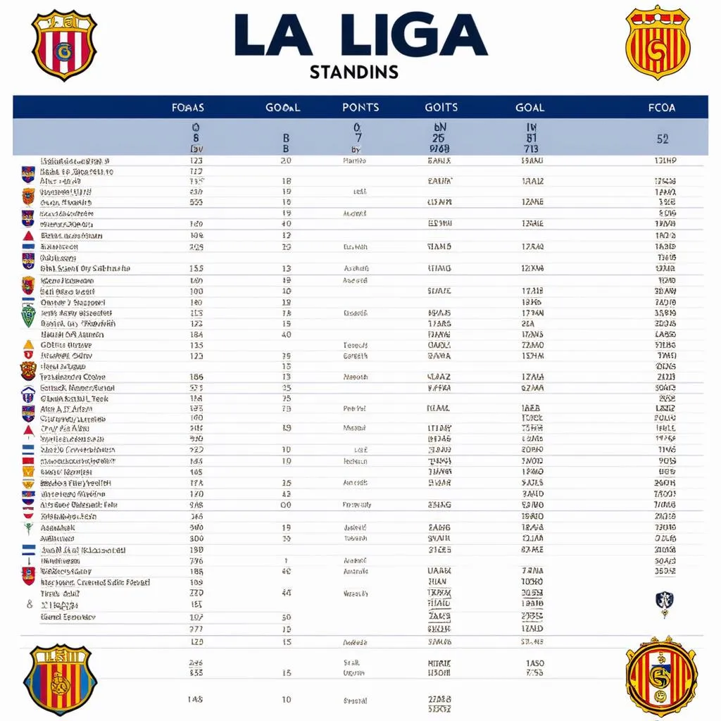 Bảng xếp hạng La Liga