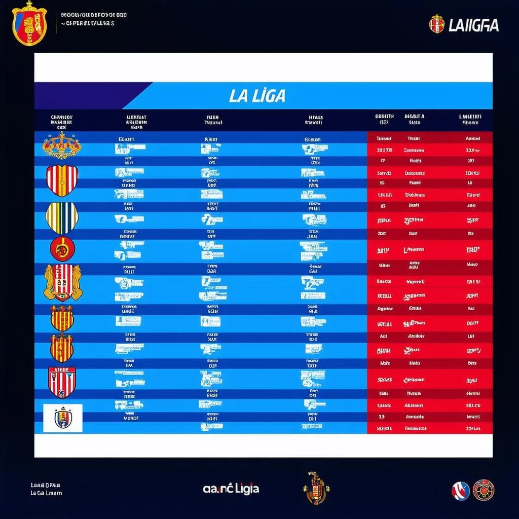 Bảng xếp hạng La Liga