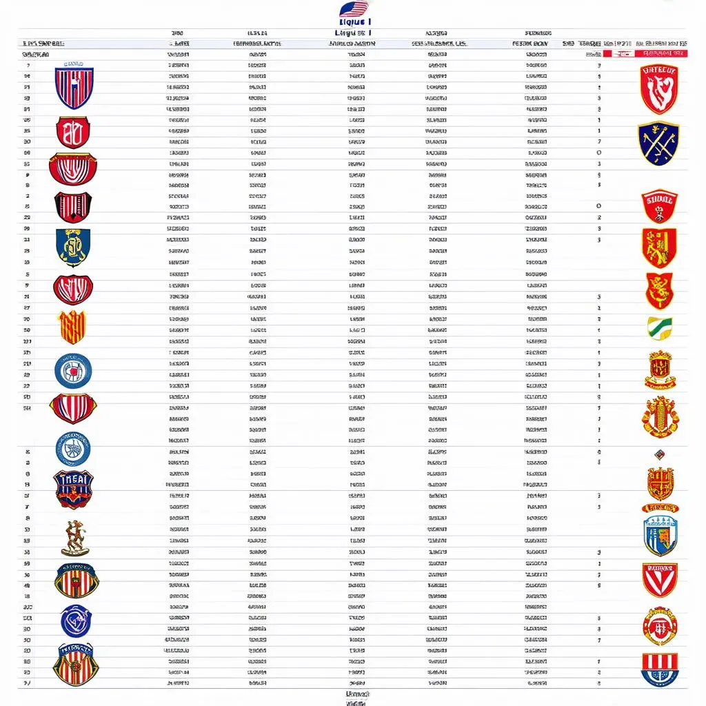 Bảng xếp hạng Ligue 1