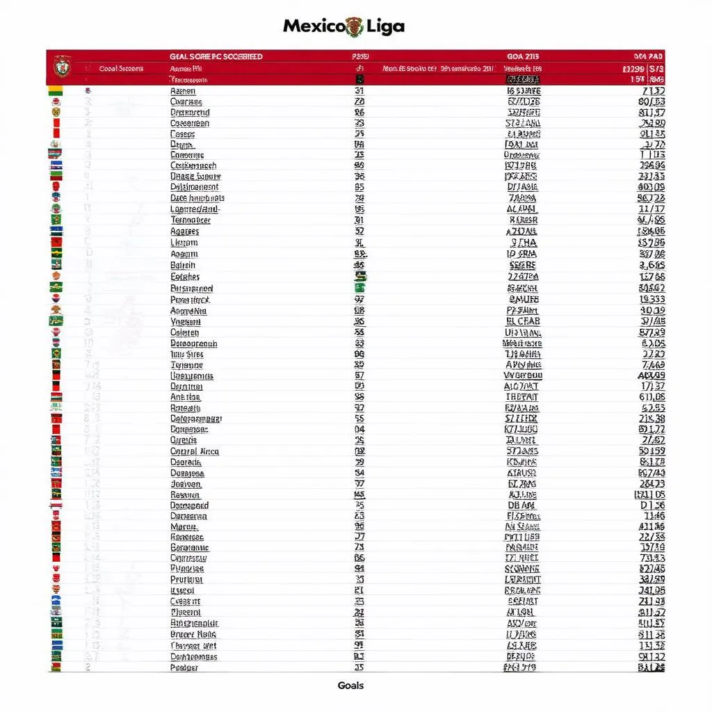 Bảng xếp hạng Mexico Liga