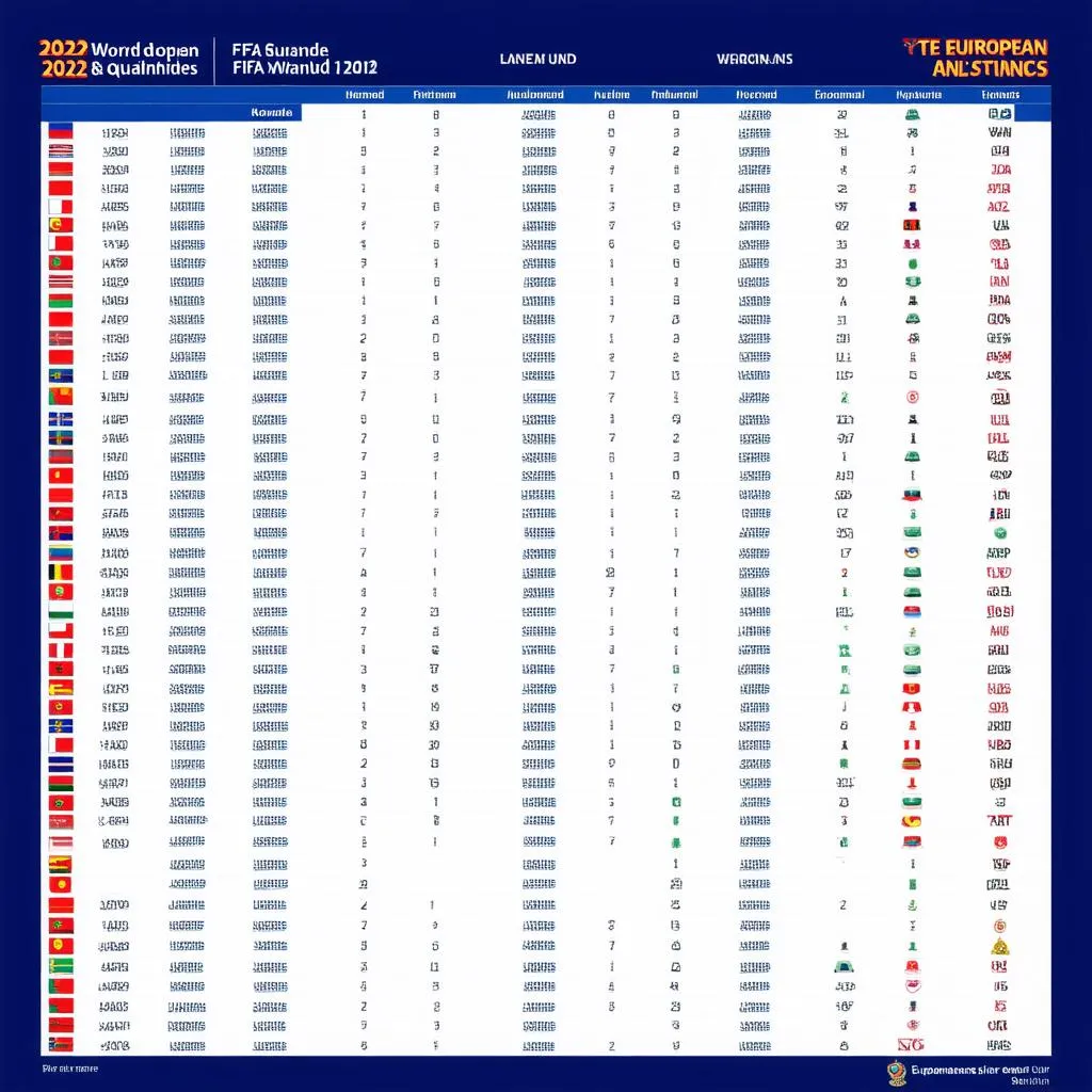Bảng xếp hạng Vòng loại World Cup 2022 Châu Âu