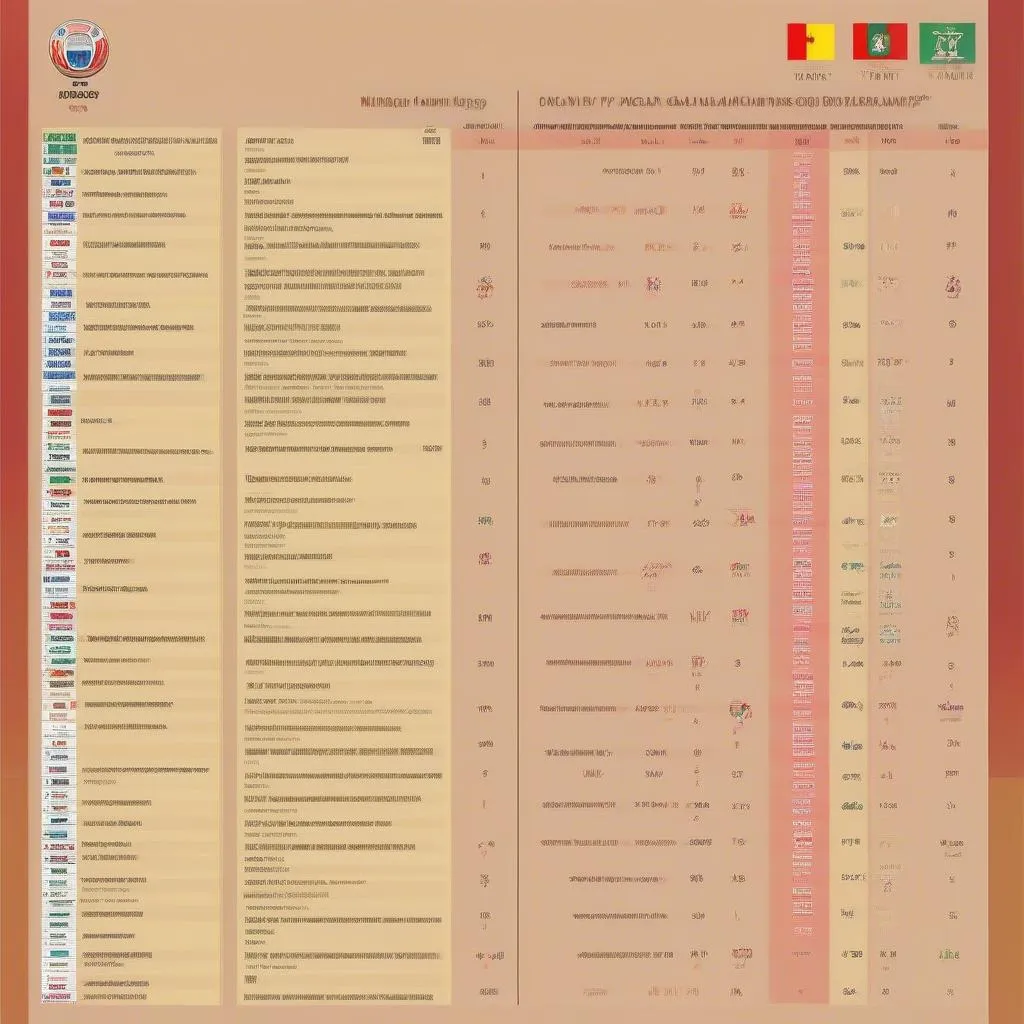 Bảng xếp hạng vòng loại World Cup 2022