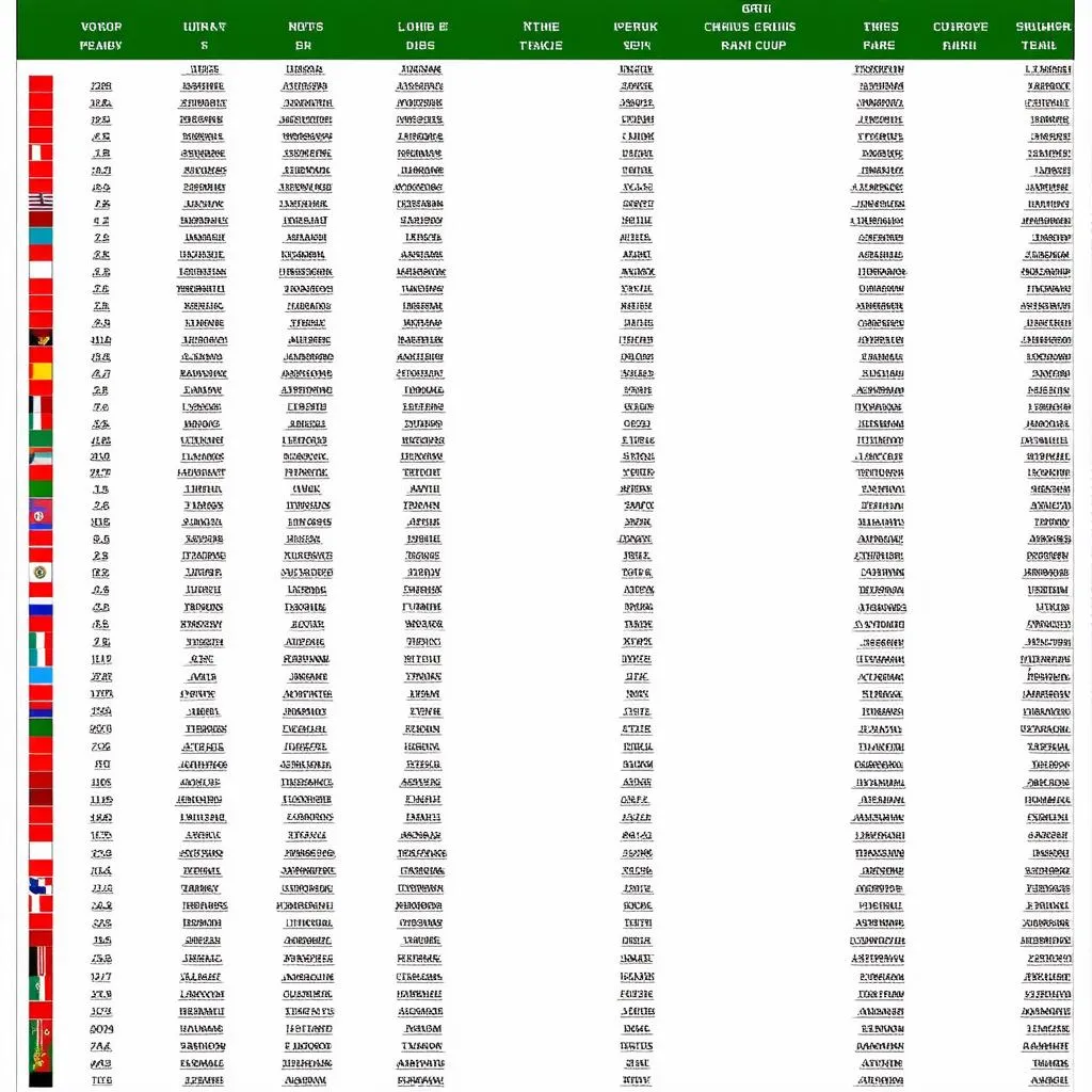 Bảng xếp hạng World Cup