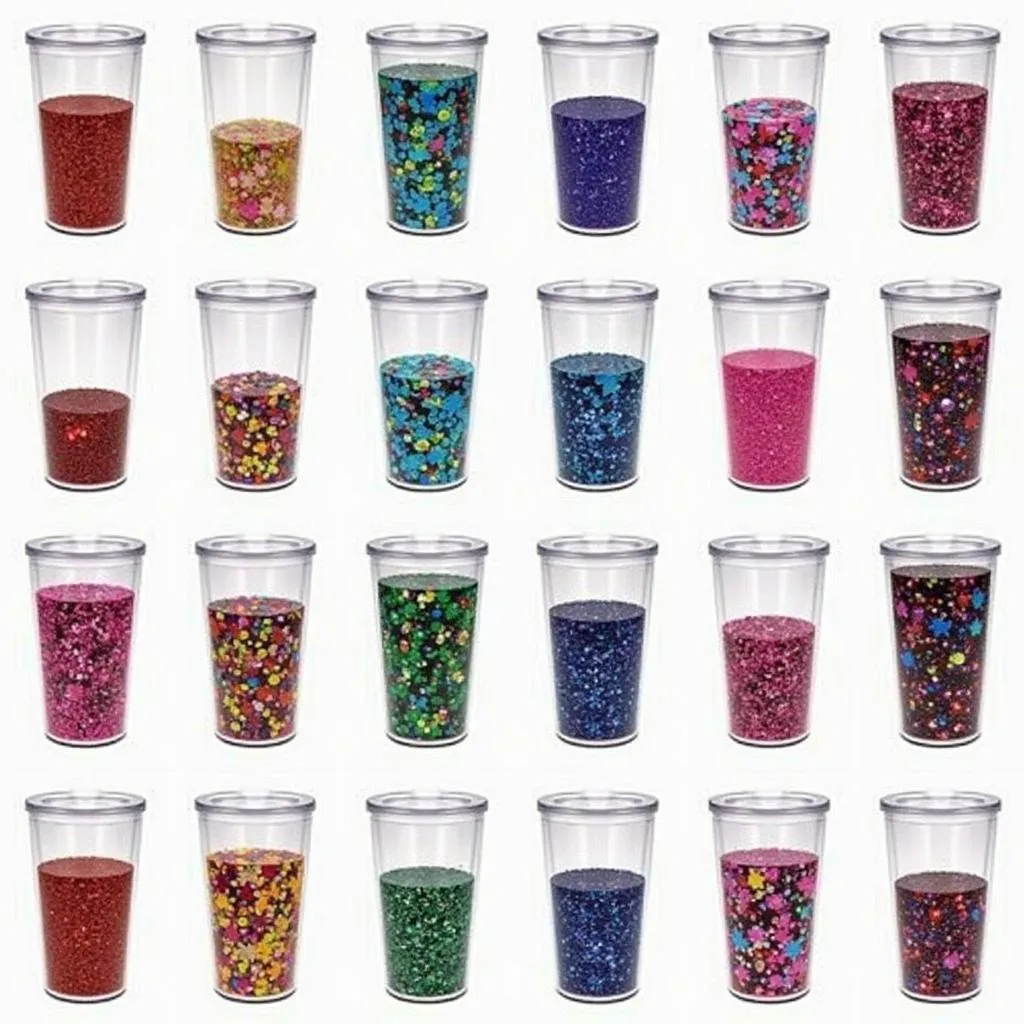 Collection of Glitter Tumbler Cups in Various Colors