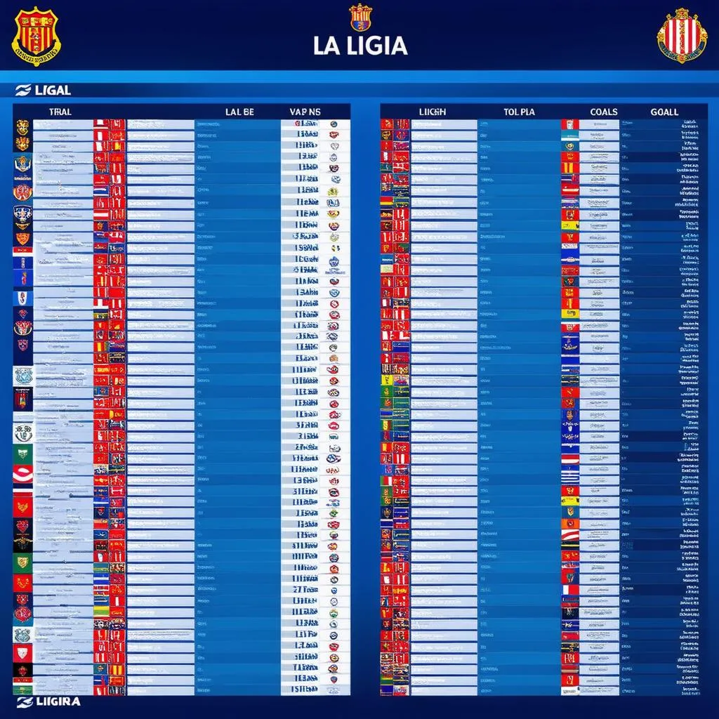 BXH La Liga