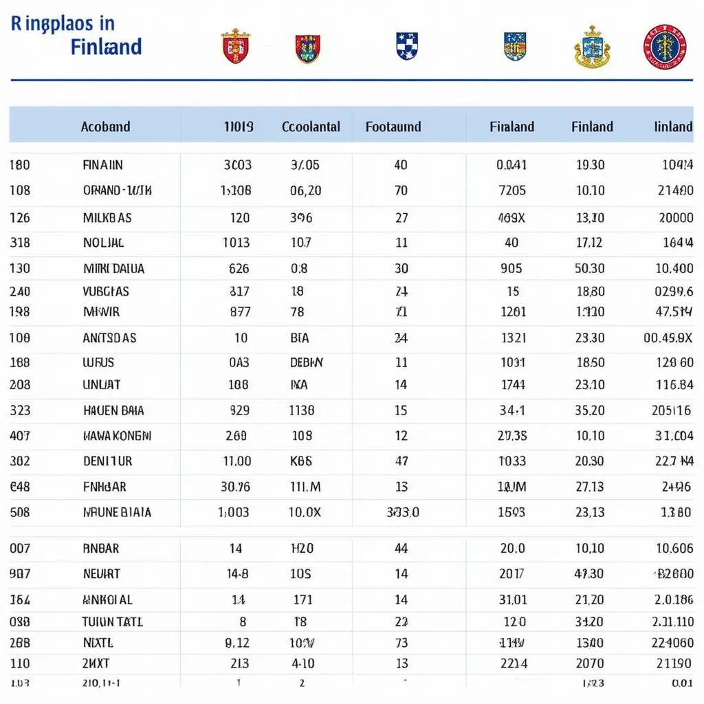 Bảng xếp hạng bóng đá Phần Lan