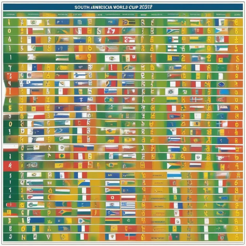 Bảng xếp hạng vòng loại World Cup 2026 Nam Mỹ