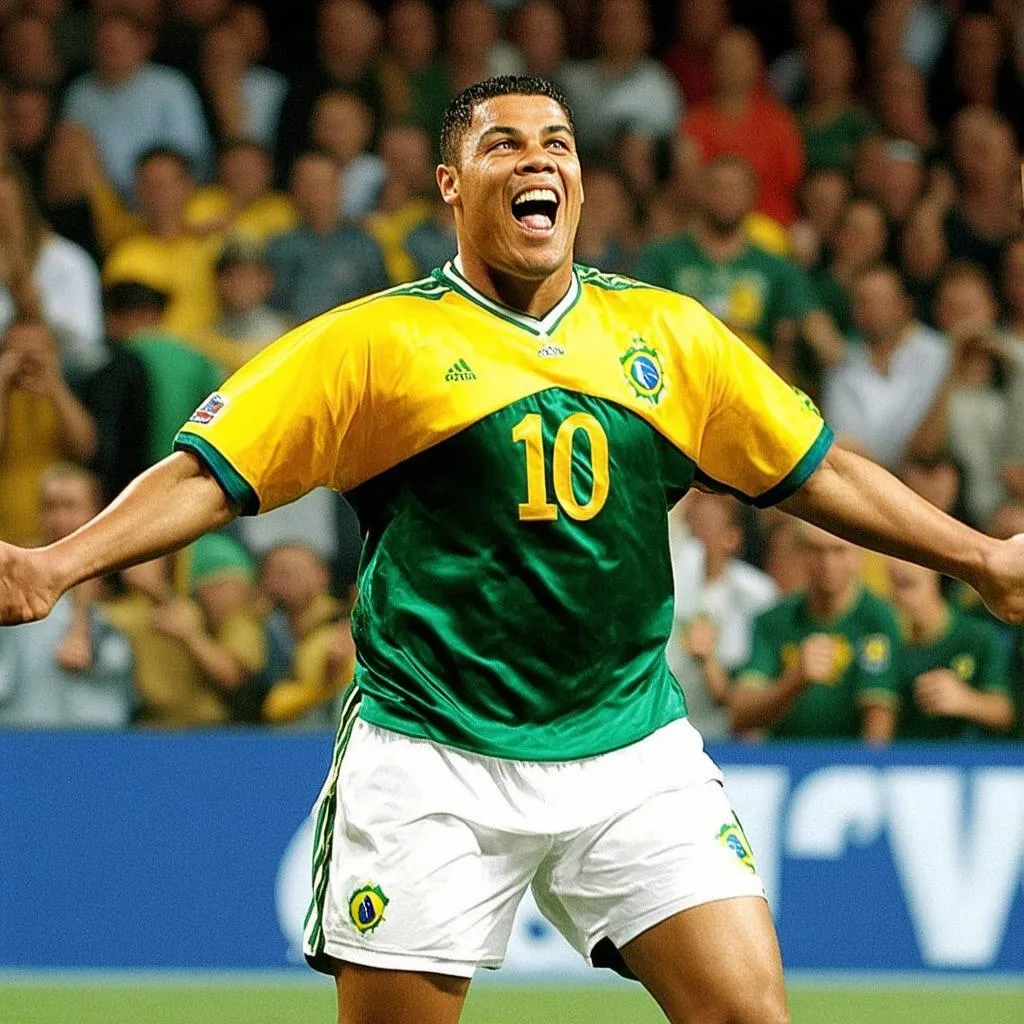 Cầu Thủ Ronaldo Ăn Mừng Bàn Thắng World Cup 2002