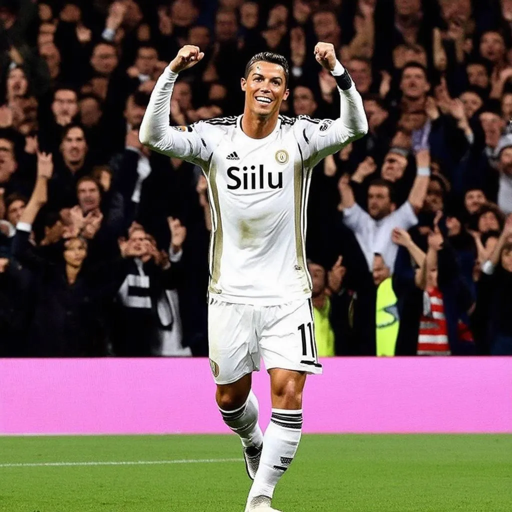 Ronaldo ăn mừng bàn thắng