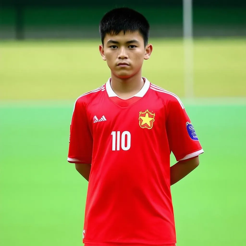 Cầu thủ U17 Việt Nam thể hiện tinh thần quyết tâm