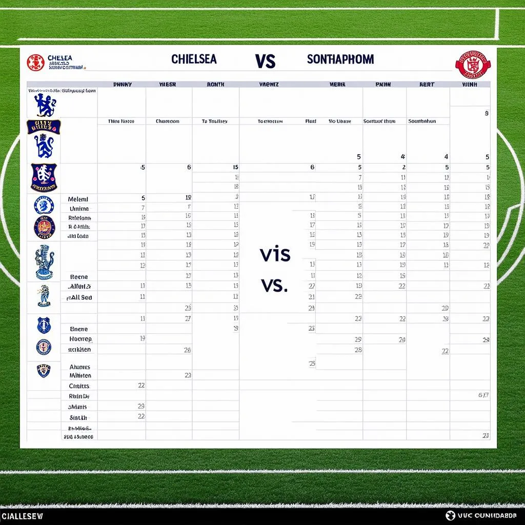 Lịch thi đấu Chelsea vs Southampton