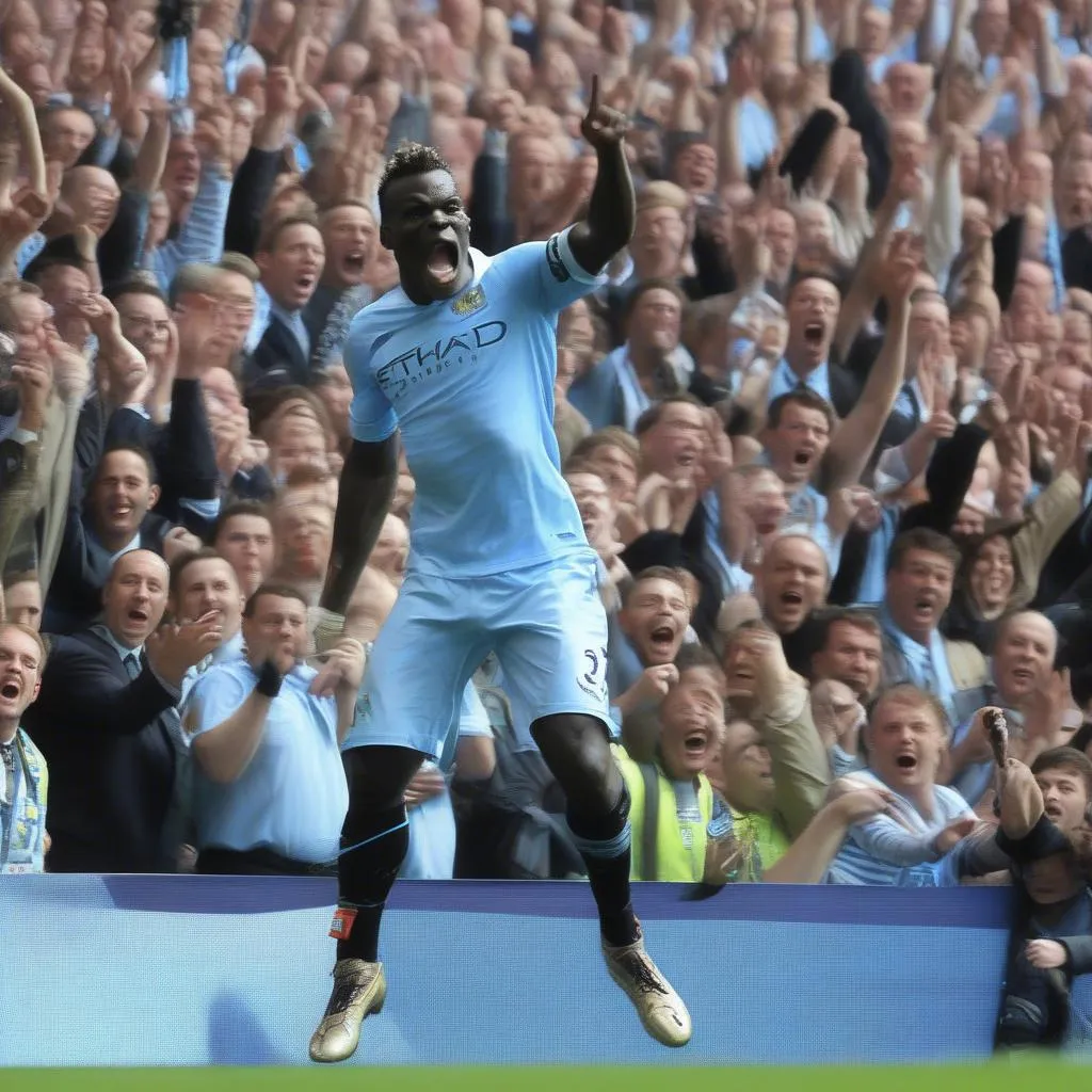 Mario Balotelli ghi bàn cho Manchester City trong trận chung kết FA Cup 2013