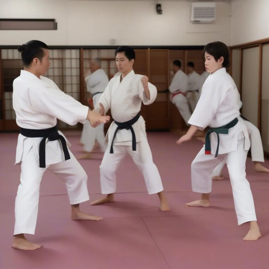 Học viên tập luyện Karate-Do tại CLB Butoku