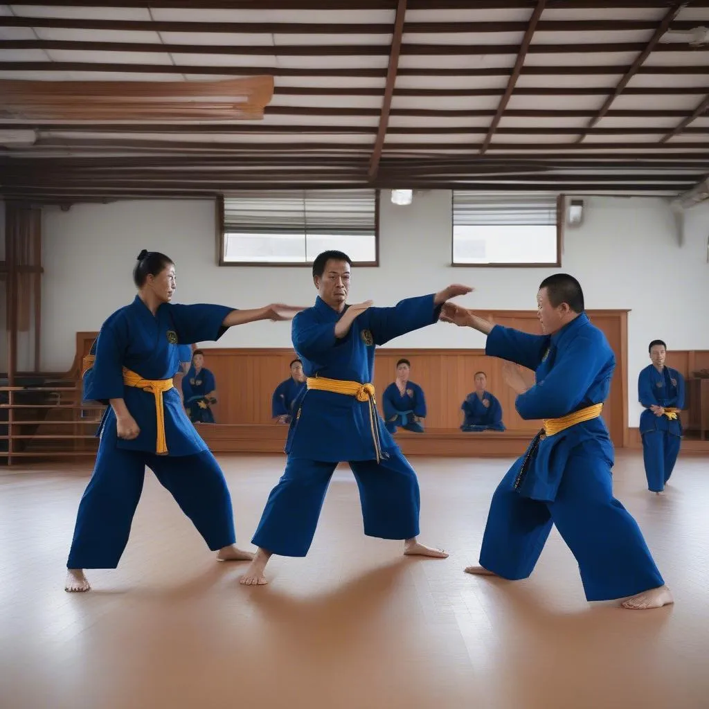 Hình ảnh tập luyện Vovinam - Trau dồi kỹ năng tự vệ và phòng thủ