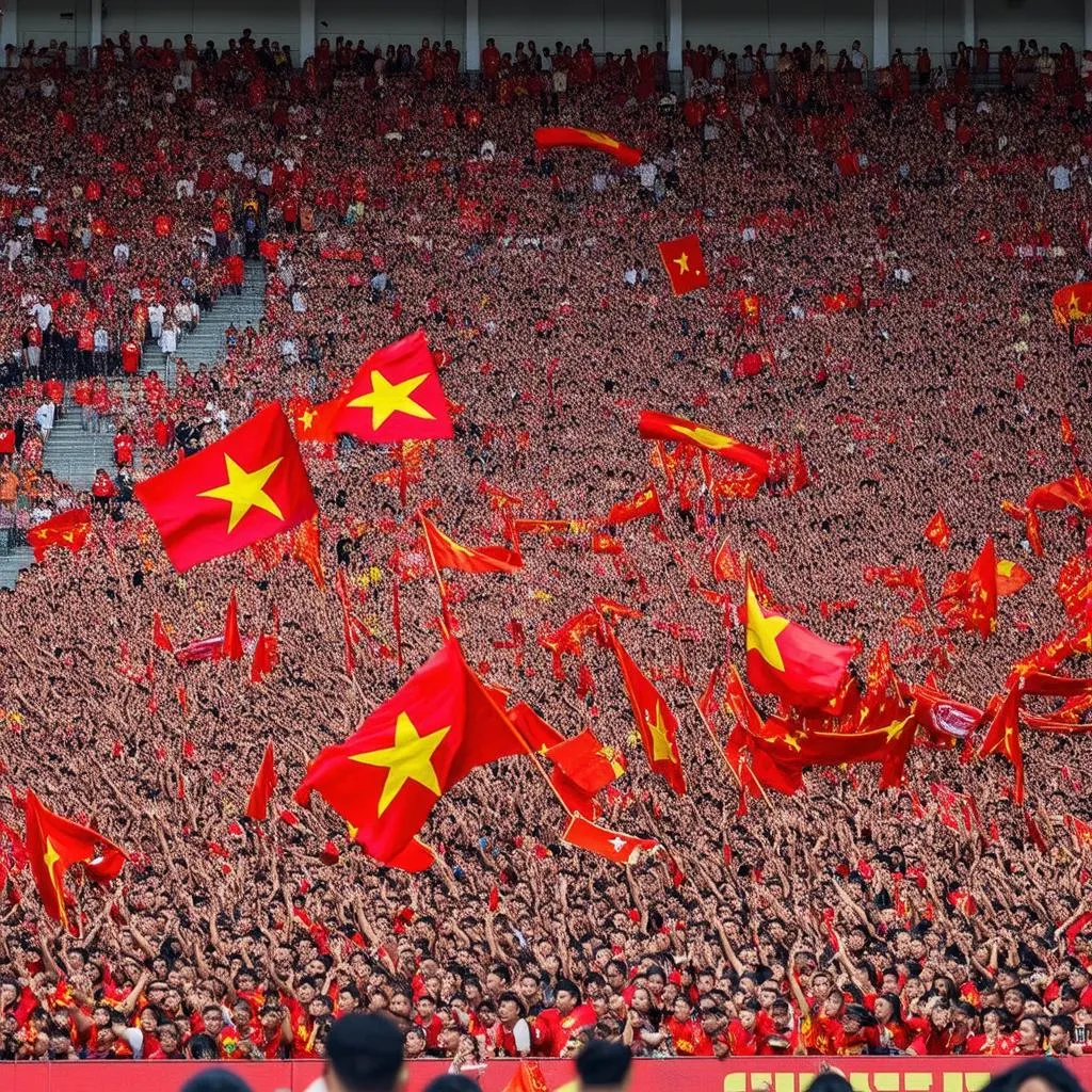 Vietnamese Flag in Stadium