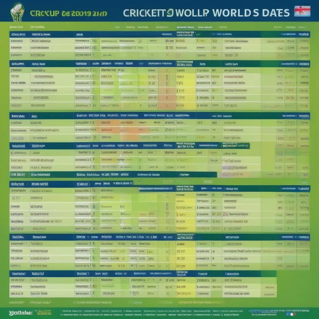 Cricket World Cup Schedule: Don't Miss a Match