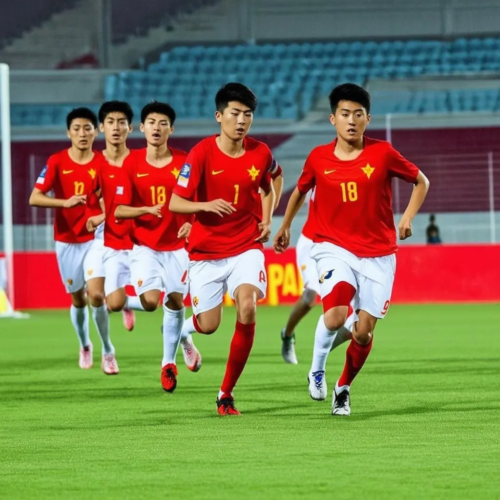 Cầu thủ U-23 Việt Nam thi đấu