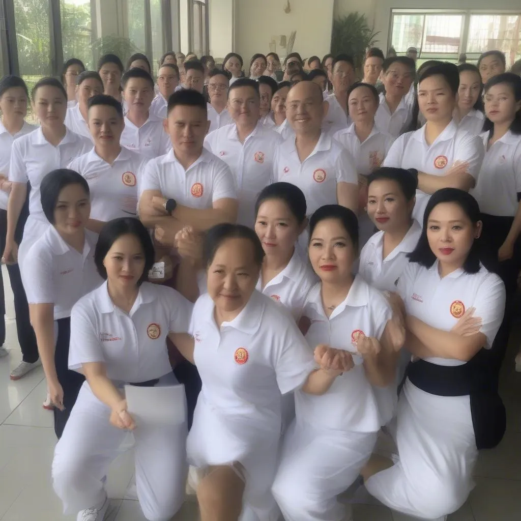 Các thành viên CLB Diện Chẩn TP.HCM T10/2019 đang tập luyện với tinh thần hăng say, thể hiện sự đoàn kết và quyết tâm chiến thắng.