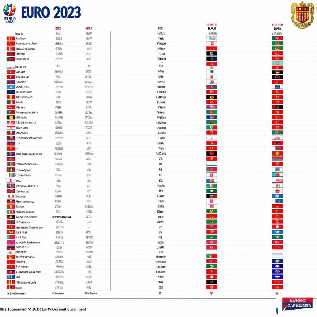 Danh sách đội bóng tham dự Euro 2023