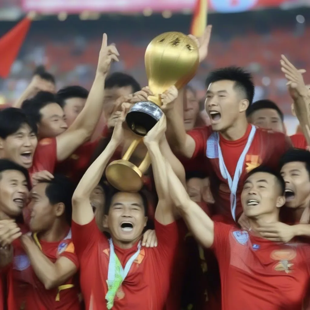 Đội tuyển Việt Nam nâng cao chức vô địch AFF Cup 2008