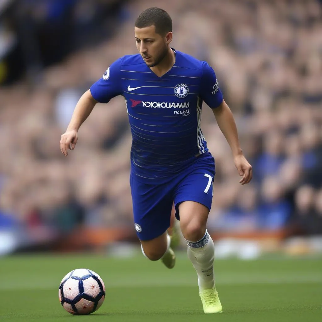 Eden Hazard trong màu áo Chelsea