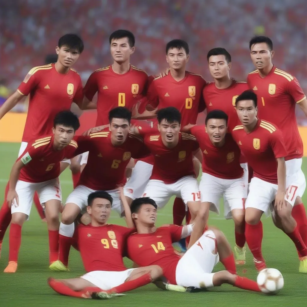 Hình ảnh đội tuyển Việt Nam thi đấu Asian Cup 2019