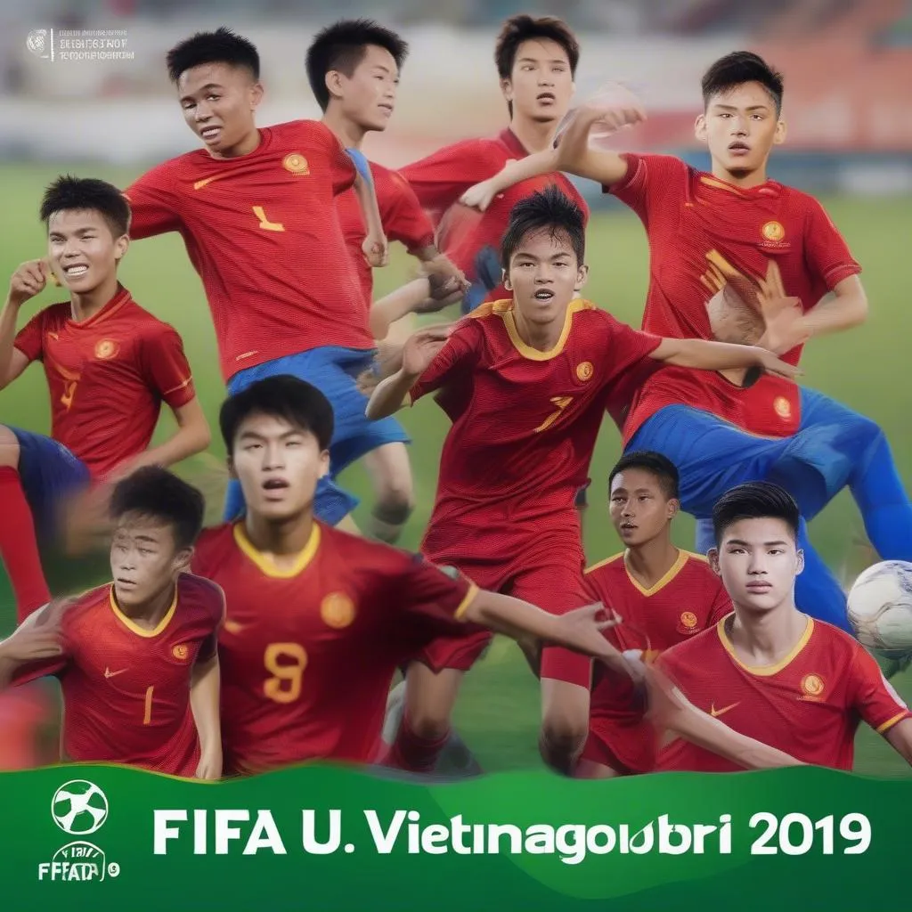 Hình ảnh cầu thủ Việt Nam thi đấu tại FIFA U-17 World Cup 2019