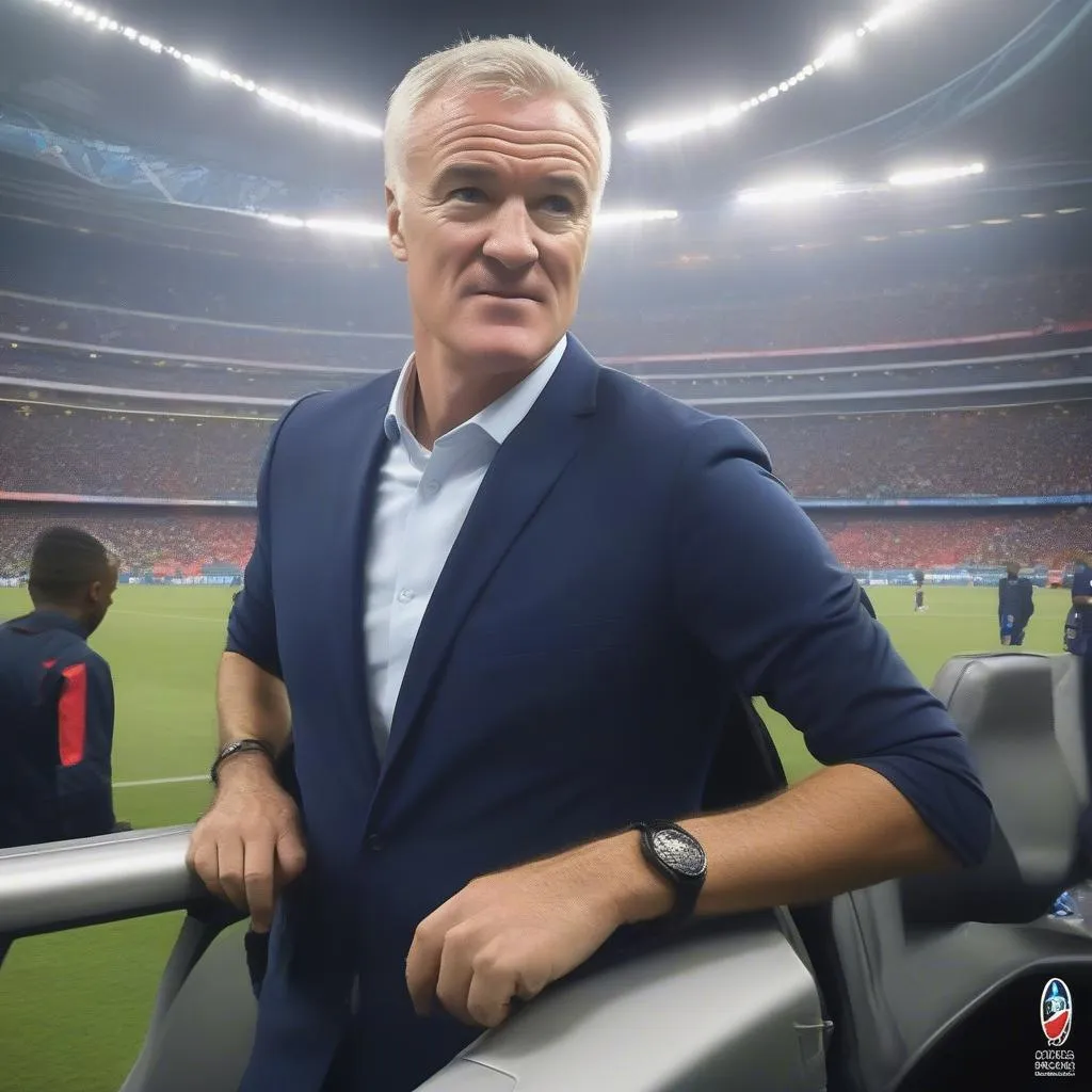 Hình ảnh HLV Didier Deschamps cùng các cầu thủ Pháp 