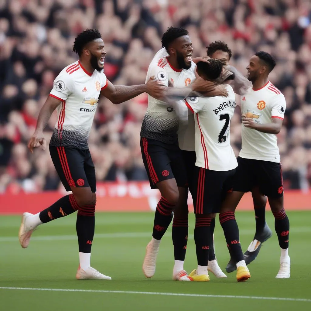 Fred Celebrating a Goal for Manchester United: A Symbol of Success and Teamwork