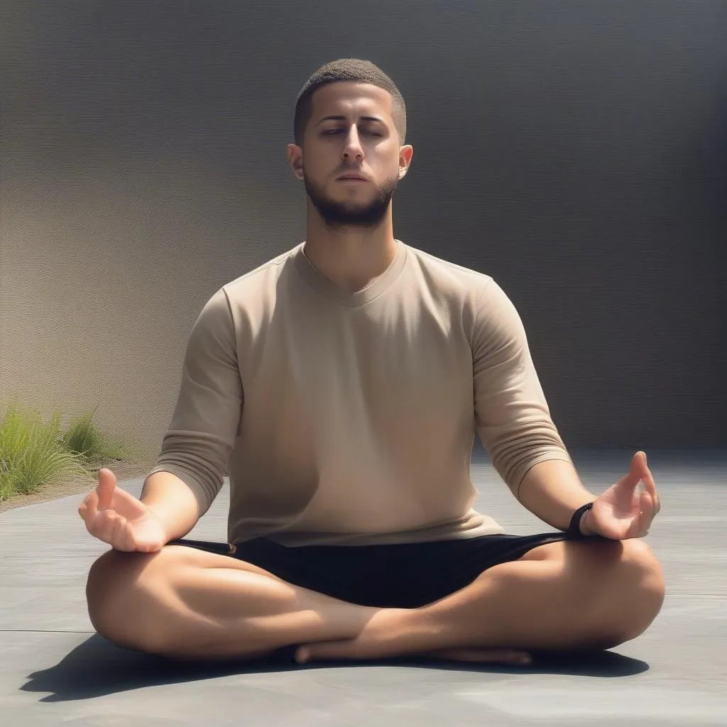 Eden Hazard practicing meditation and mindfulness