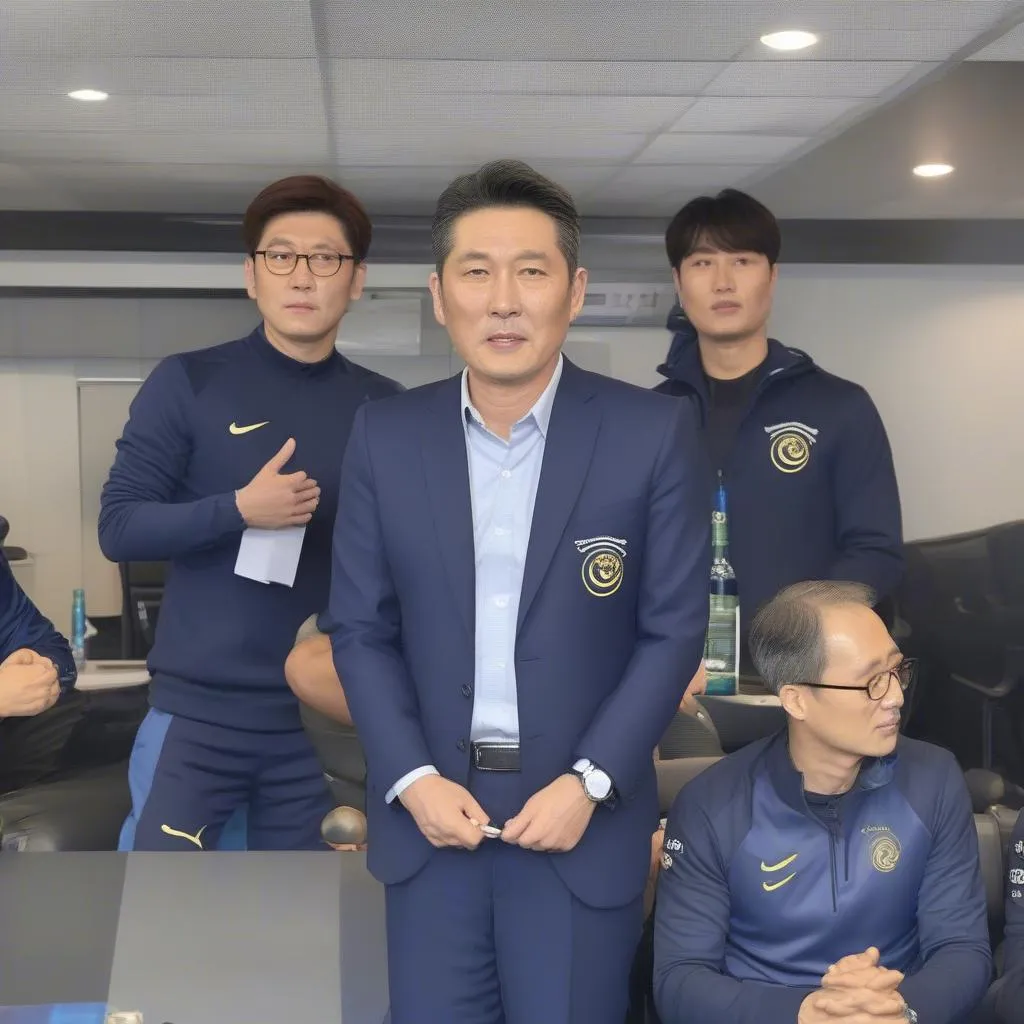 Huấn luyện viên trưởng Park Sung-hun và đội ngũ huấn luyện viên Incheon United